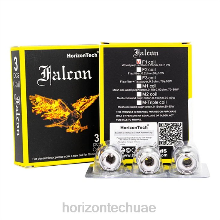 HorizonTech Falcon لفائف (3 عبوات) كويل f1 0.2 أوم HLP047 | Horizontech Vape Kit