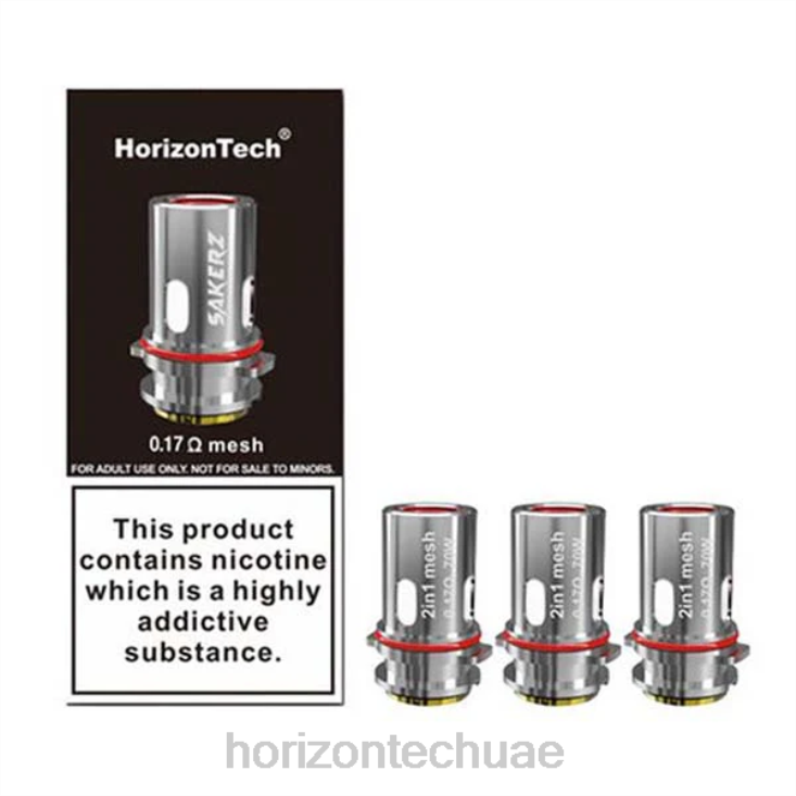 HorizonTech Sakerz لفائف (3 عبوات) شبكة 2 في 1 بمقاومة 0.17 أوم (3 عبوات) HLP046 | Horizon Tech Vape Tank